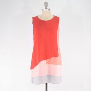 BCBG Poppy Red Layered Chiffon Mini Shift Dress